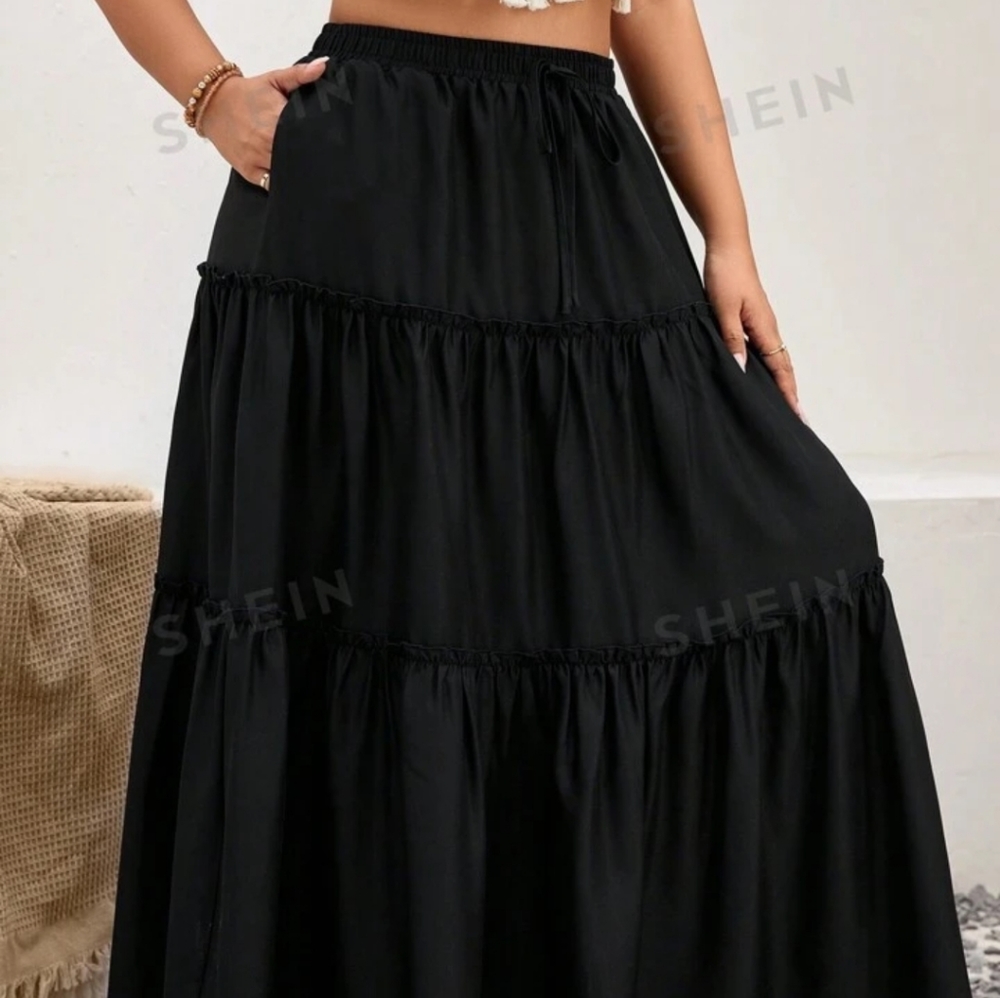 NWT plus size black maxi skirt